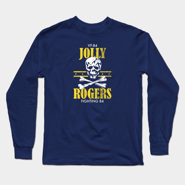 VF-84 Jolly Rogers (distressed) Long Sleeve T-Shirt by TCP